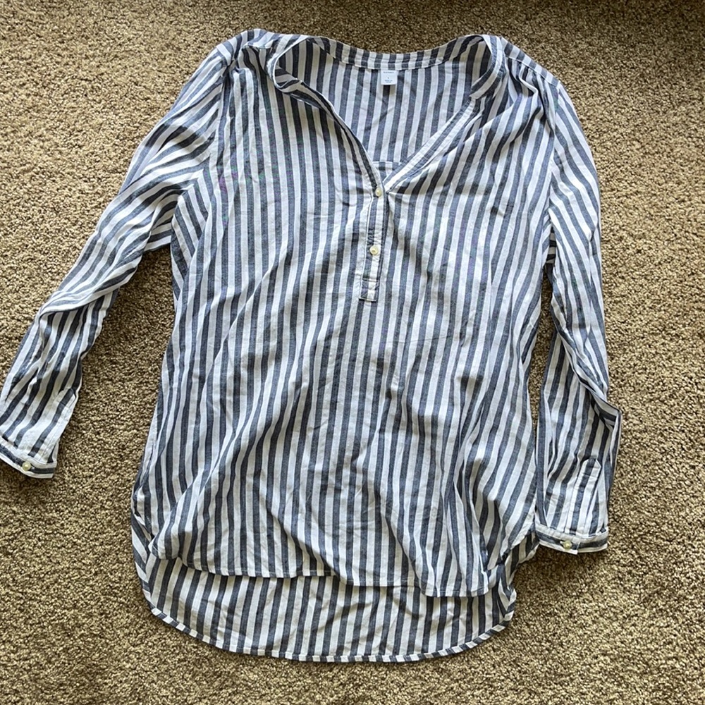 Blue and white striped tunic size L